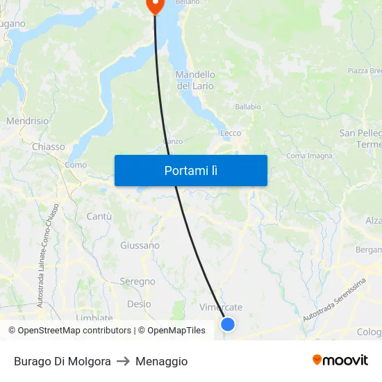 Burago Di Molgora to Menaggio map