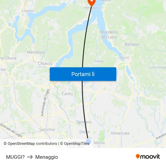 MUGGI? to Menaggio map