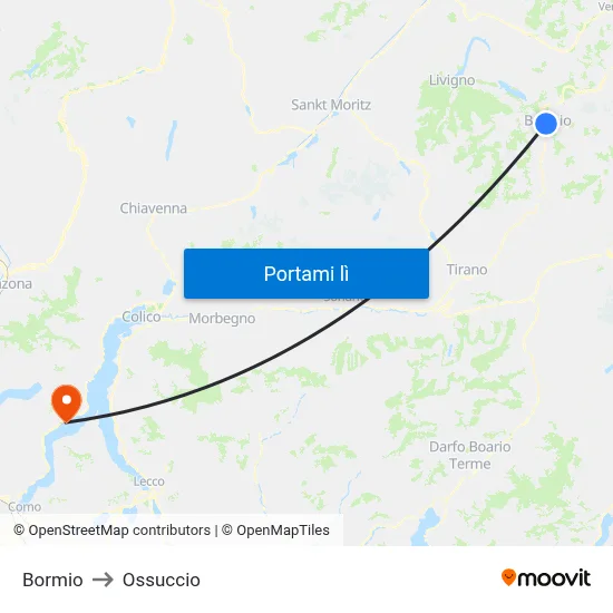 Bormio to Ossuccio map