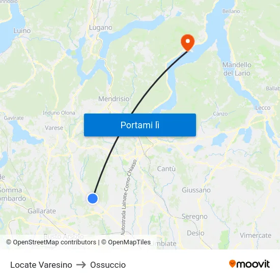 Locate Varesino to Ossuccio map