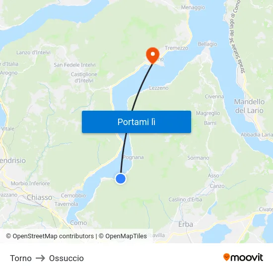 Torno to Ossuccio map