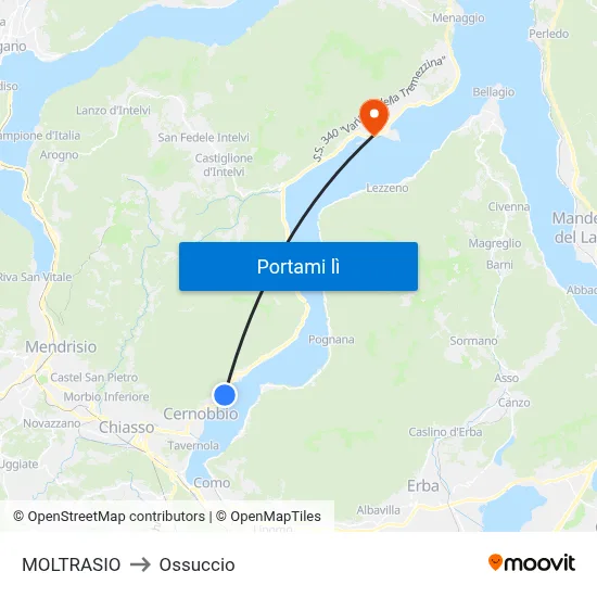 MOLTRASIO to Ossuccio map