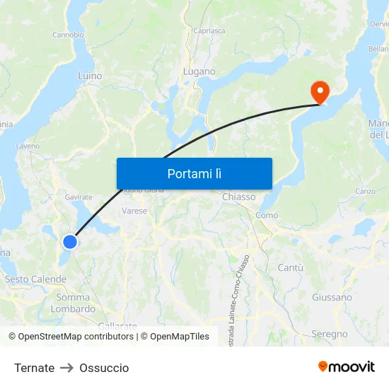 Ternate to Ossuccio map