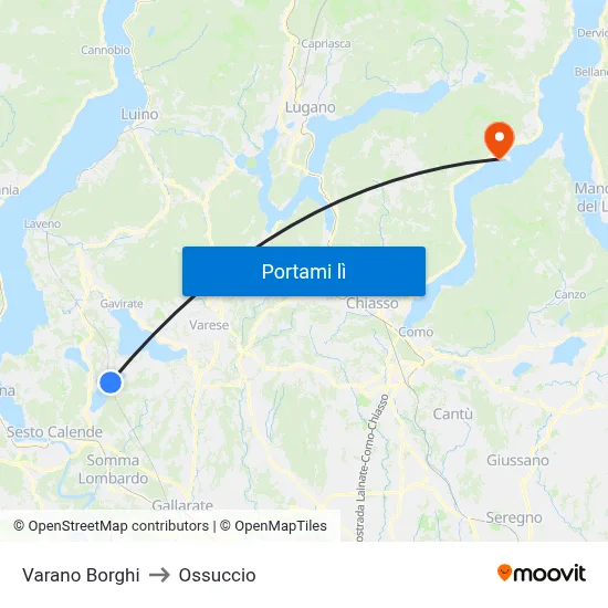 Varano Borghi to Ossuccio map
