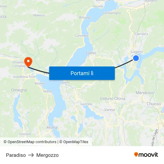 Paradiso to Mergozzo map