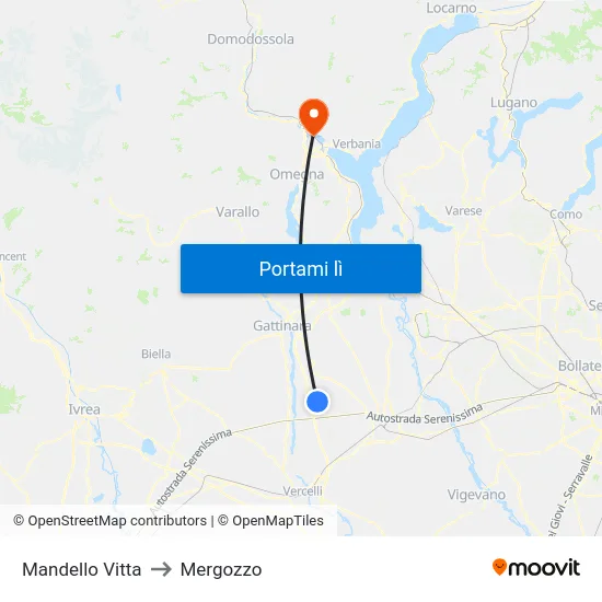 Mandello Vitta to Mergozzo map