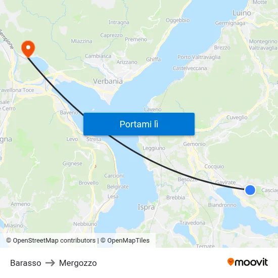 Barasso to Mergozzo map
