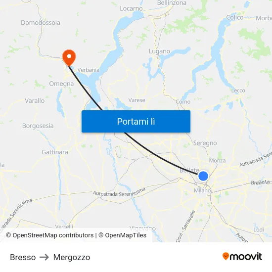 Bresso to Mergozzo map