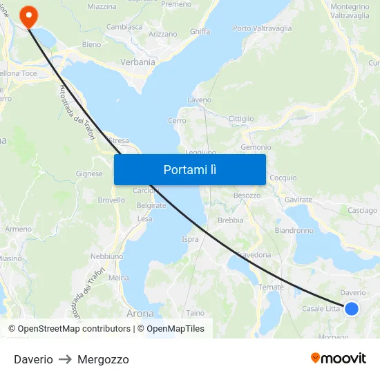 Daverio to Mergozzo map