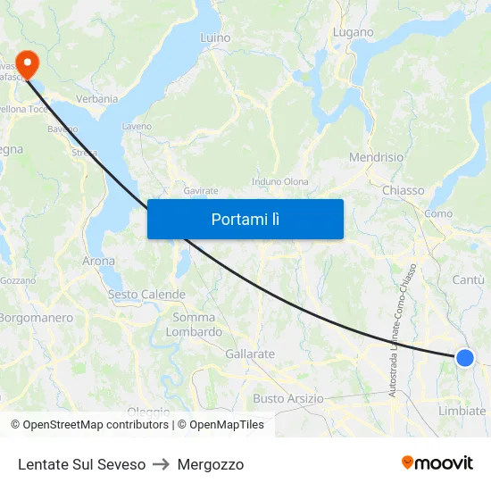 Lentate Sul Seveso to Mergozzo map