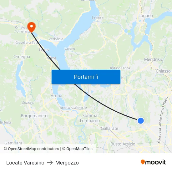 Locate Varesino to Mergozzo map