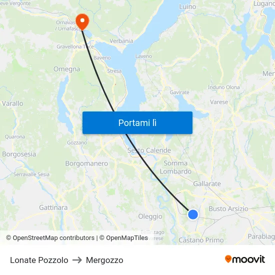 Lonate Pozzolo to Mergozzo map