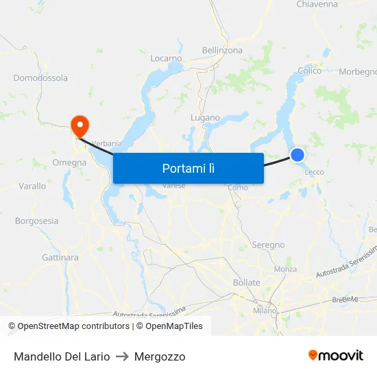 Mandello Del Lario to Mergozzo map
