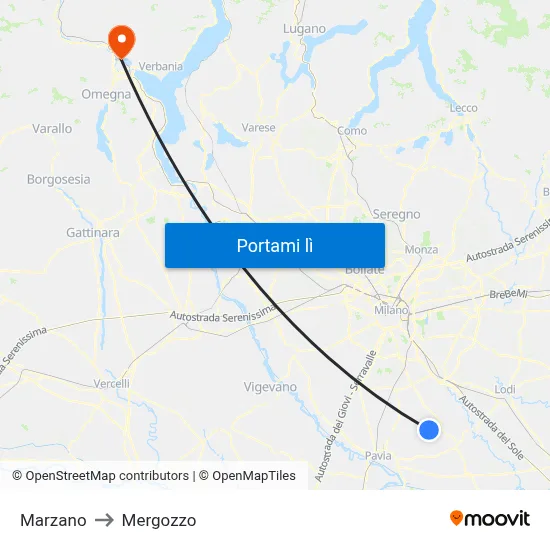 Marzano to Mergozzo map