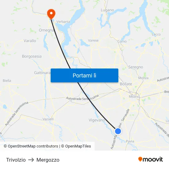 Trivolzio to Mergozzo map