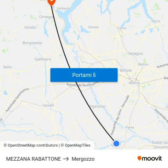 MEZZANA RABATTONE to Mergozzo map