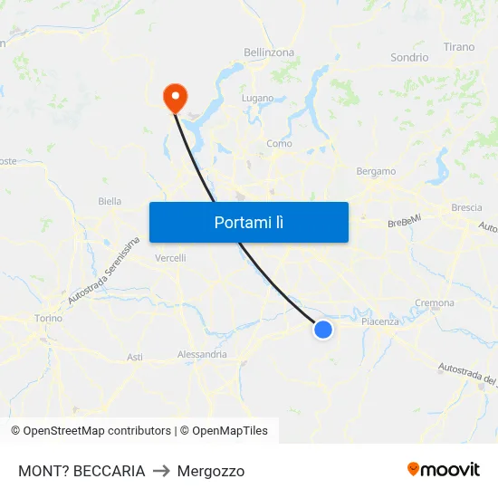 MONT? BECCARIA to Mergozzo map