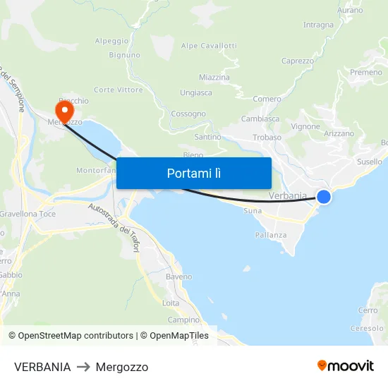 VERBANIA to Mergozzo map