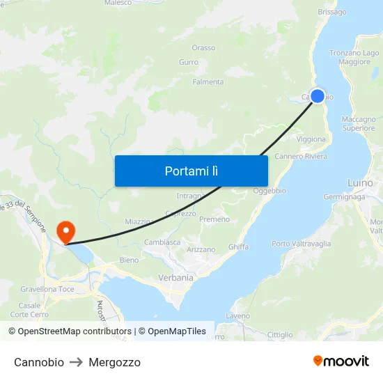 Cannobio to Mergozzo map