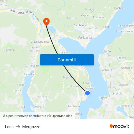 Lesa to Mergozzo map