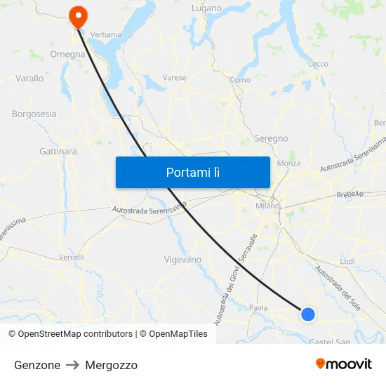 Genzone to Mergozzo map