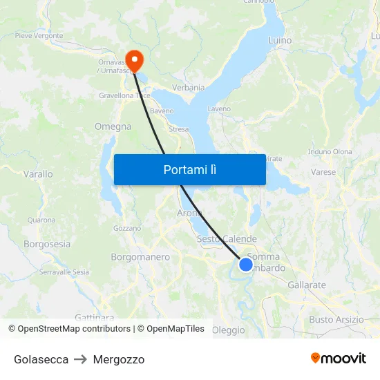 Golasecca to Mergozzo map