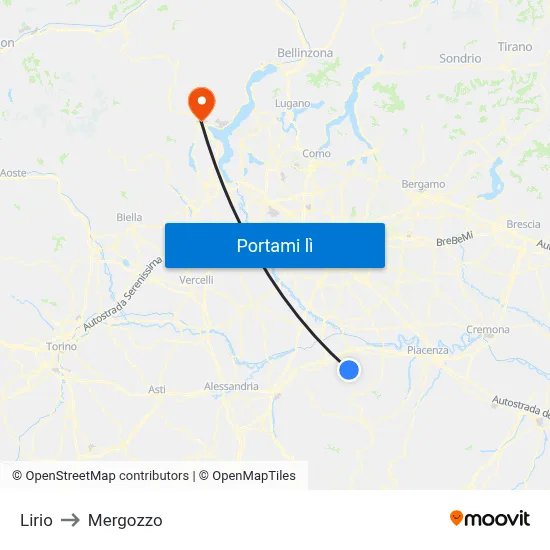 Lirio to Mergozzo map