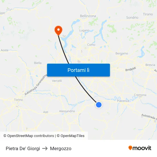 Pietra De' Giorgi to Mergozzo map