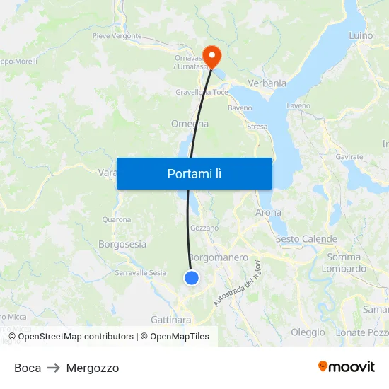 Boca to Mergozzo map