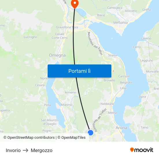 Invorio to Mergozzo map