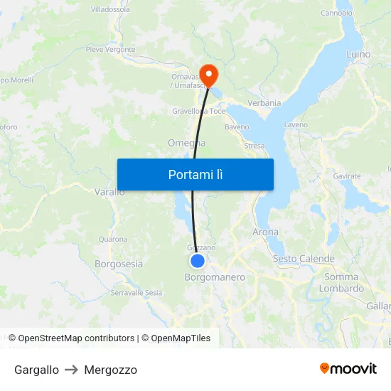 Gargallo to Mergozzo map