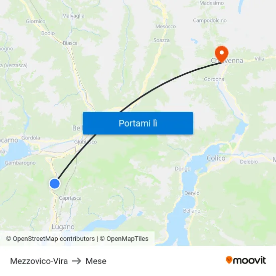 Mezzovico-Vira to Mese map