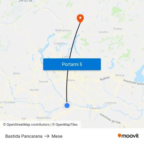 Bastida Pancarana to Mese map