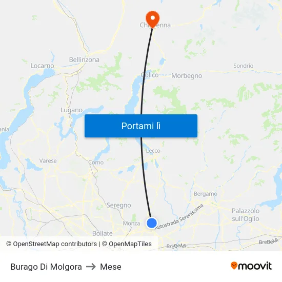 Burago Di Molgora to Mese map