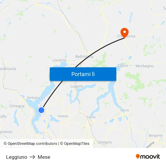 Leggiuno to Mese map