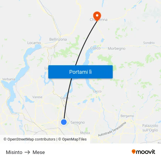 Misinto to Mese map