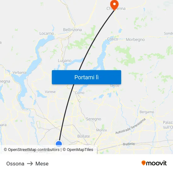 Ossona to Mese map