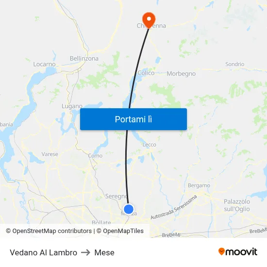 Vedano Al Lambro to Mese map