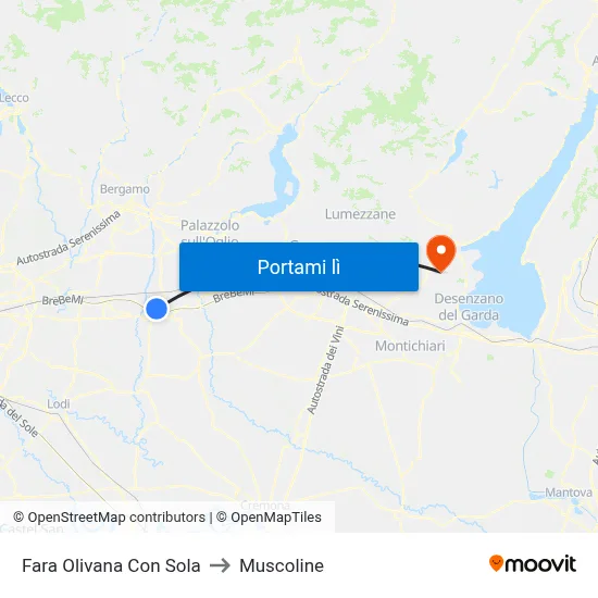 Fara Olivana Con Sola to Muscoline map