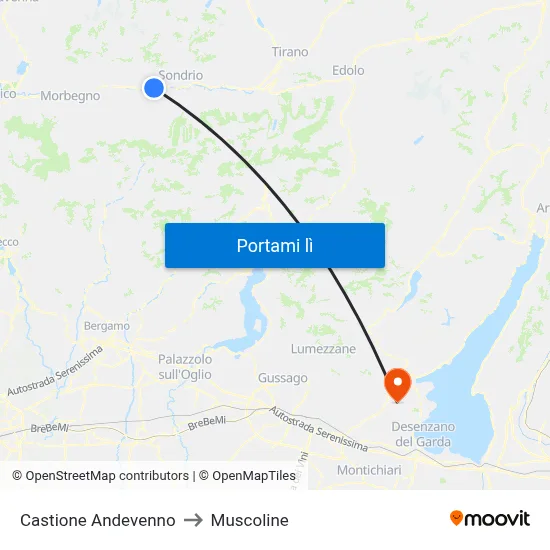 Castione Andevenno to Muscoline map
