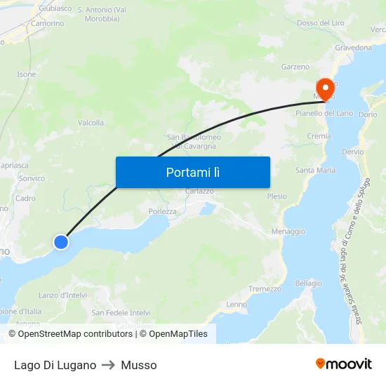 Lago Di Lugano to Musso map