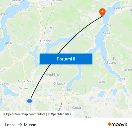 Lozza to Musso map