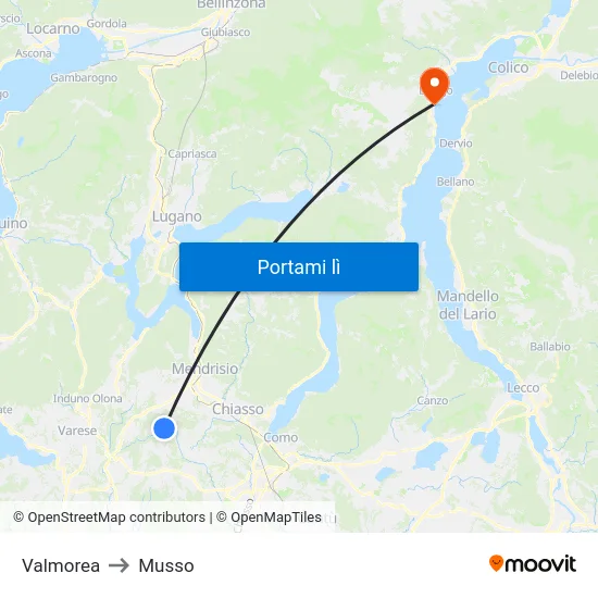 Valmorea to Musso map