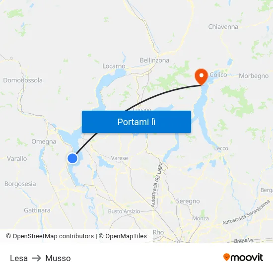 Lesa to Musso map