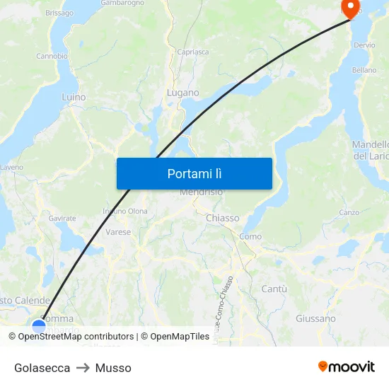 Golasecca to Musso map