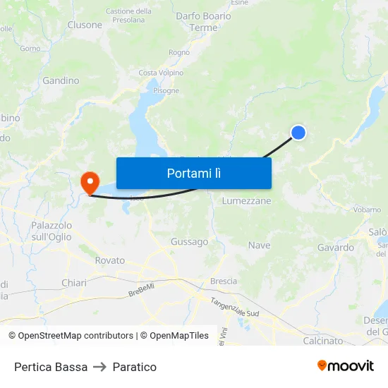 Pertica Bassa to Paratico map