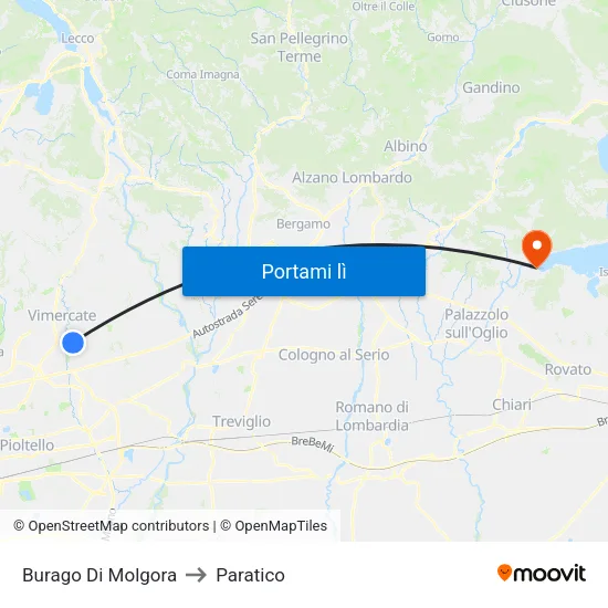 Burago Di Molgora to Paratico map