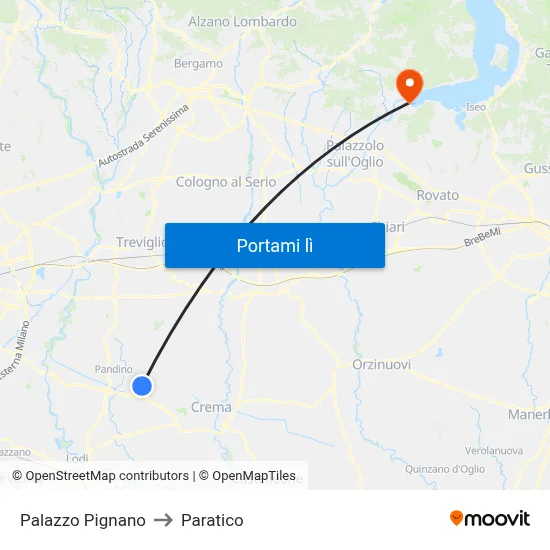 Palazzo Pignano to Paratico map