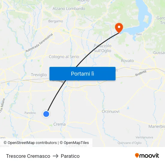 Trescore Cremasco to Paratico map