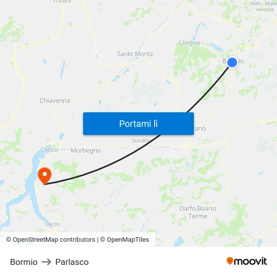 Bormio to Parlasco map